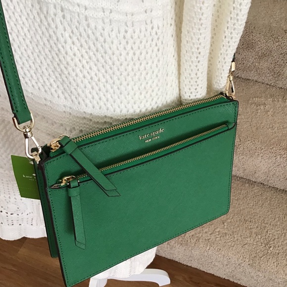 kate spade Handbags - Kate Spade Cameron Zip Crossbody Zip Green Bean